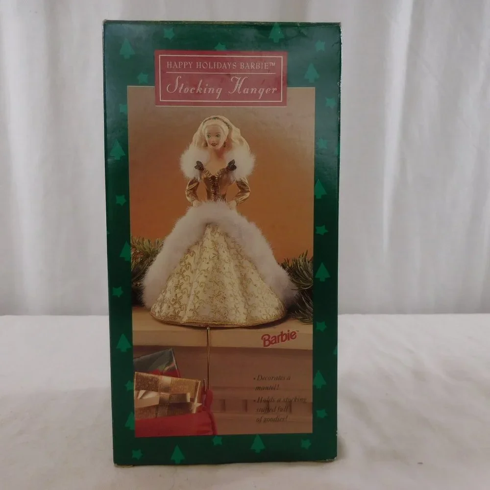 Hallmark,‎ Barbie, Christmas stocking hanger New in Box removed for pictures